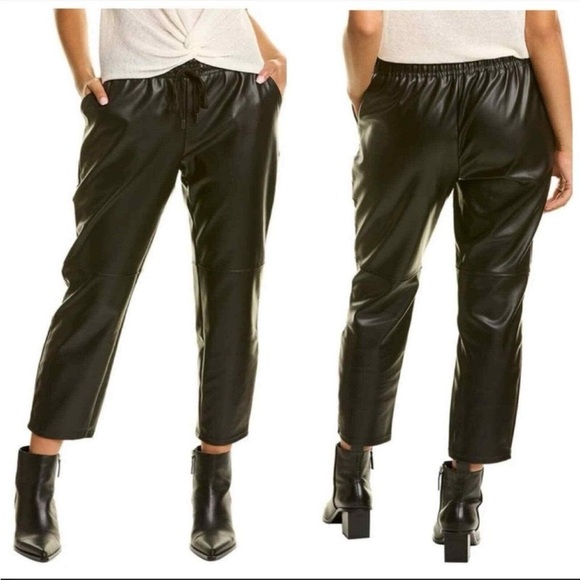 Laundry By Shelli Segal Pants - Laundry By Shelli Segal Black Faux Leather Joggers